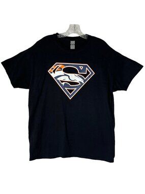 Denver Broncos Tshirt Superman Mens Large Black NFL Football Gildan